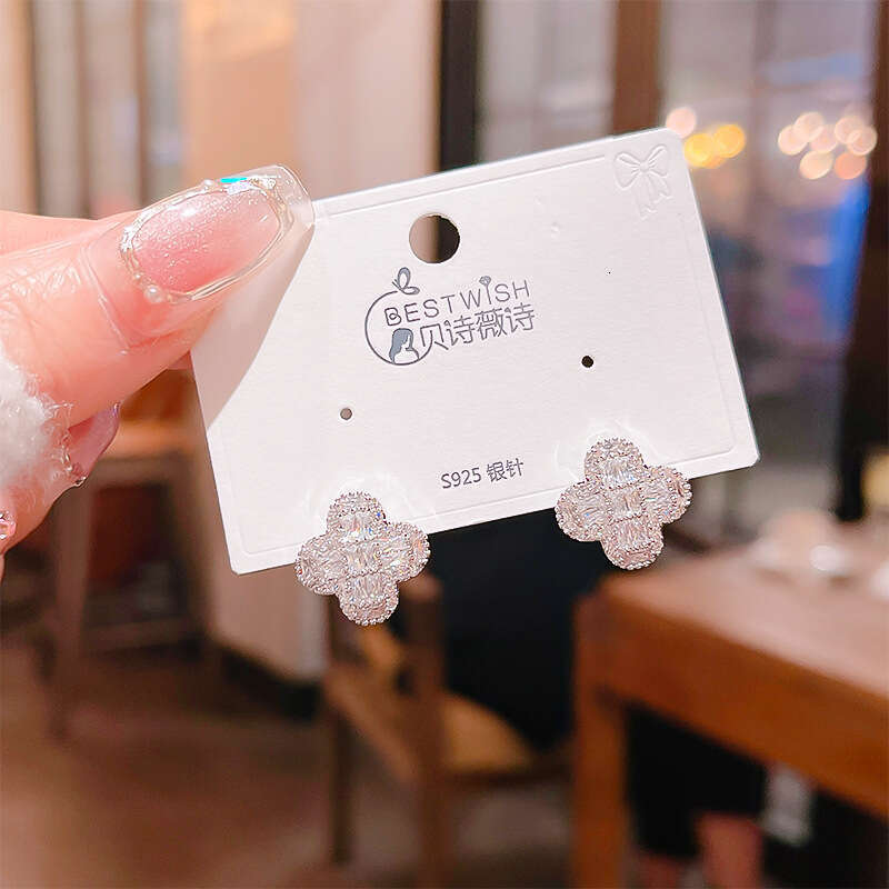 Luxury Diamond Stud Earring 18k Gold Silver Flower Letter Studs Earrings Women Girl Wedding Party Love Jewelry never fade