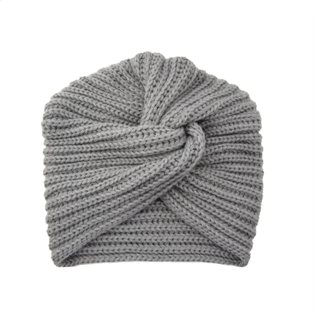 Womens Knitted Turban Hat Bohemia Cashmere Cross Wrap Head Lndian Wool Bonnet Turbante Cap 250821