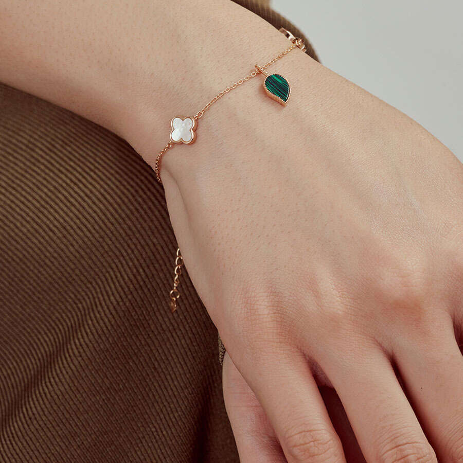 gold bracelet 15mm flower Gold Plated diamond bracelet jewlery High quality bracelet jewelry for women clover braclets gift