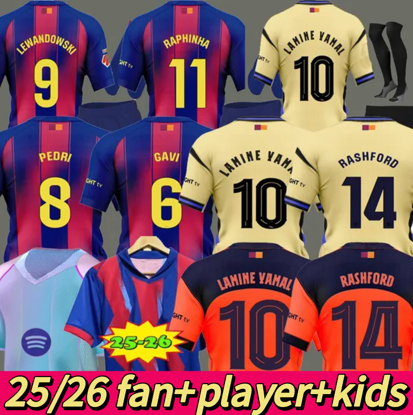 25 26 LAMINE YAMAL PEDRI GAVI Soccer Jersey LEWANDOWSKI FERRAN Football Shirt AUBA JOAO CANCELO F. DE JONG 2025 2026 ANSU FATI Football JOAO FELI