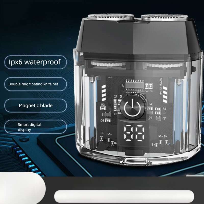 Men's mecha shaver with magnetic suction blade and dual engine trendy and portable full body washing for business trips