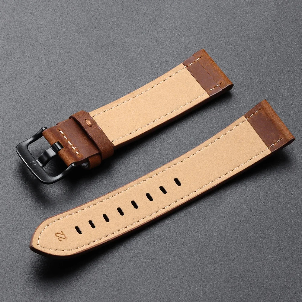 Calfskin Genuine Leather Watchbands Black Blue Watch Band 18mm 20mm 22mm 24mm Smartwatch Strap Dark Brown Watches Accessories 250819