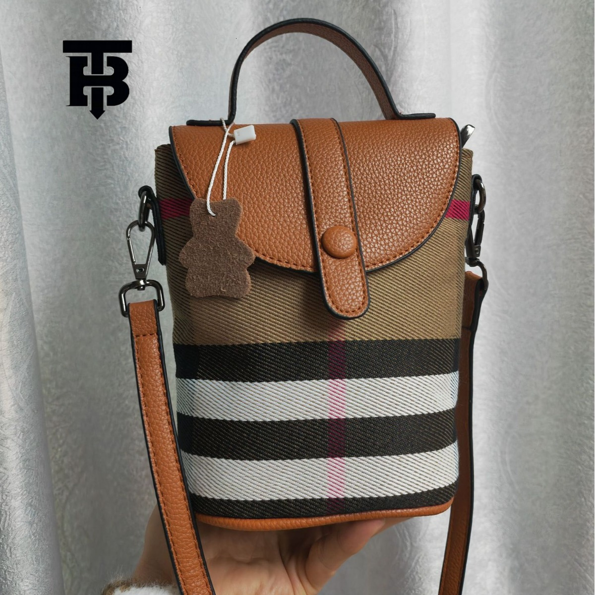 TB BHULAMTE Free Shipping Designer Luxury Women's Shoulder Crossbody Bag Fashion Canvas Checkered Phone Bag Casual Storage Bag Mini Handbag