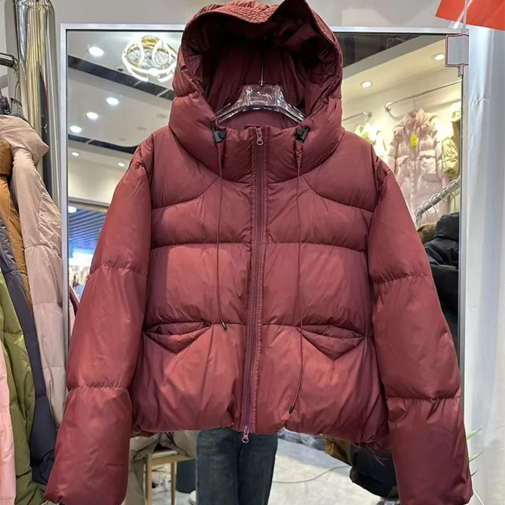 Down Jacket Fluffy Autumn Winter Puff Hooded White Duck Down Coat Women Thick Lightweight Warm Puffer Jacket Short Parkas 250823
