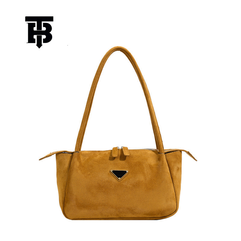 TB BHULAMTE Free Shipping Designer Retro Deerskin Velvet Armpit Tote Luxury Bag Bag Large Capacity Spring Commuting Double Zipper Single Shoulder Wome