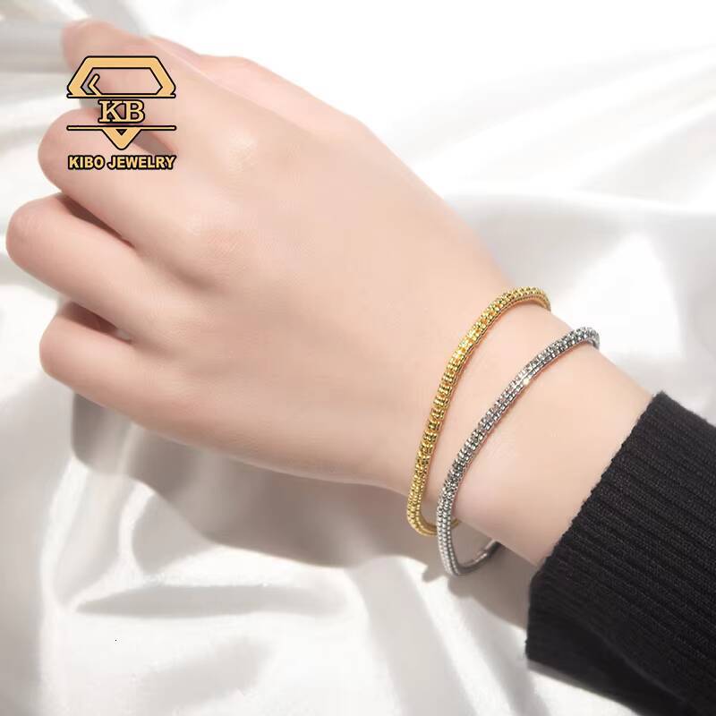 Iced Out Hot Selling S925 Moon Iced Chain Jewelry Tennis Chains 925 Sterling Silver With Gold Plated 925 Silver Moon Ice Chains