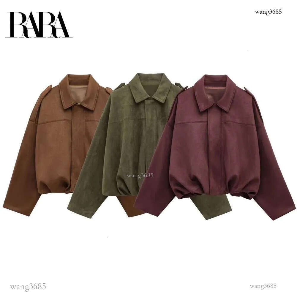 Designer Clothes 2025 RARA Spring New Arrivals Women's Suede Textured Bomber Street Style Casual All-Match Jacket