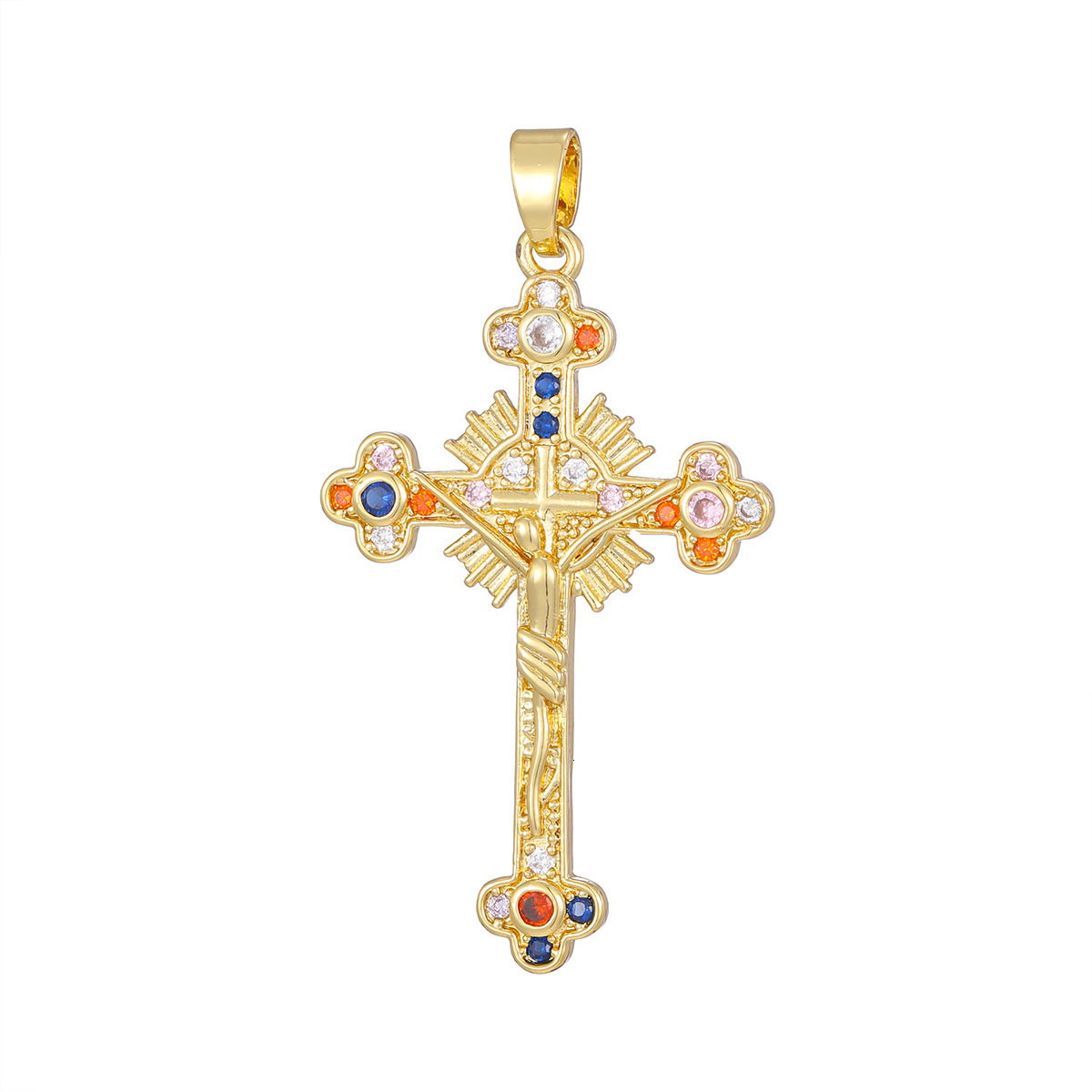 Free shipping designer jewelry New Zircon Cross Pendant Necklace European and American Trend Collarbone Chain Hip Hop Personality Neck Chain Jewelry W