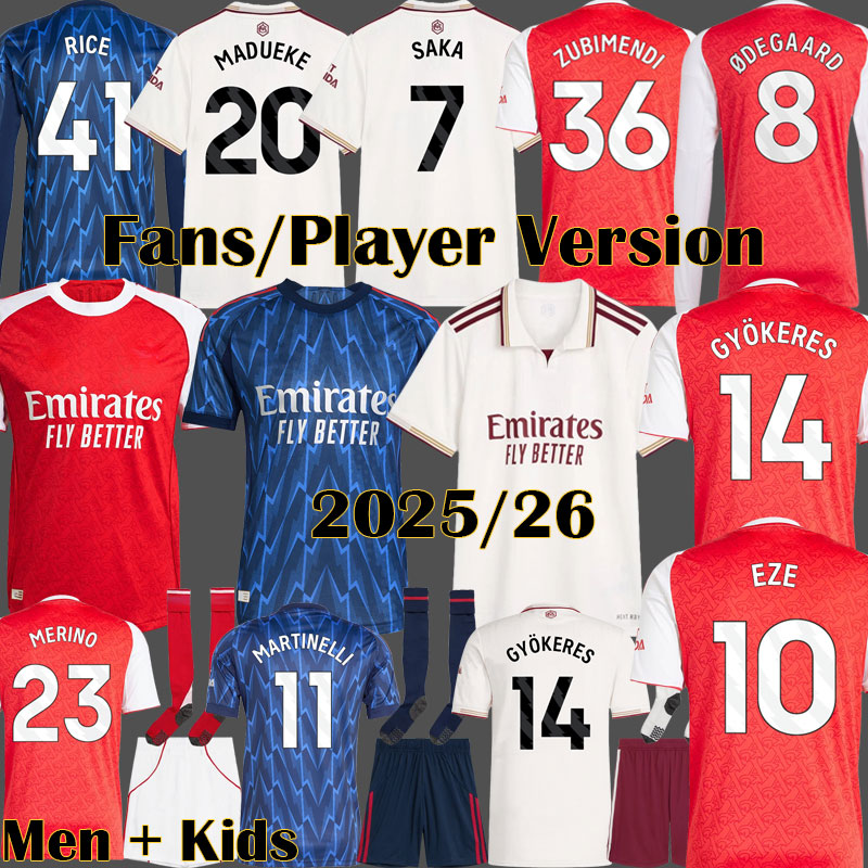 GYOKERES EZE aArsenall soccer jerseys Gunners 25 26 MARTINELLI 2025 2026 ARSen Kits NORGAARD jersey SAKA ARSen football shirt ODEGAARD ZUBIMENDI Kid Equipment 999