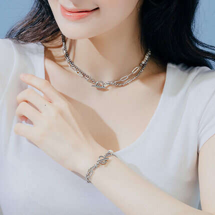 luxury jewelry Niche Bracelet for Men and Women Hip Hop Hand Jewelry Titanium Steel Natural Pearl Korean Style Personality Bracelet New Model