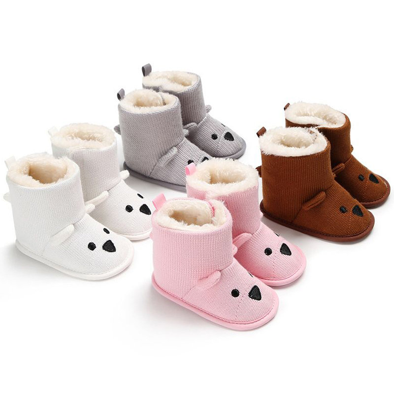 Infant Winter Baby Toddler Newborn Cute Cartoon Bear Shoes Walkfashion Girls Boys Little Kid First Walkers Snow Boots 0-18 Months dh1922389