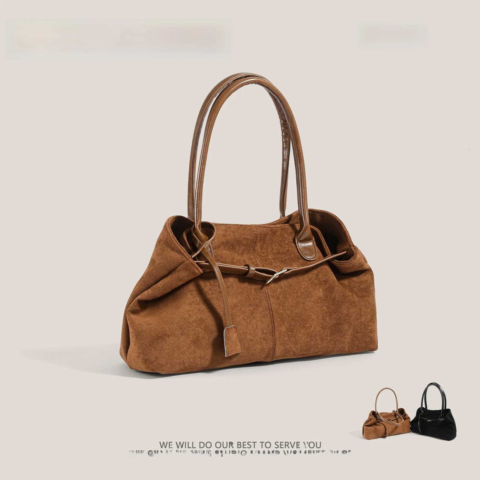 Autumn Winter Womens Suede Underarm Tote Bag Large Capaci Commuter Bag Handbag Trendy 2025 New Sle Soft Leather H250823