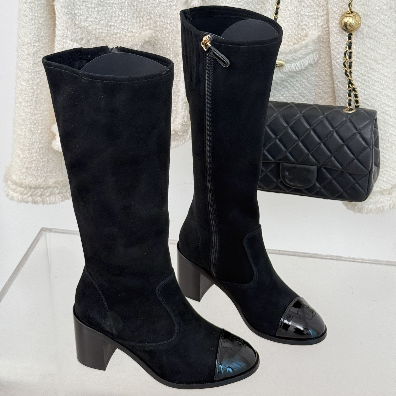 Ladies' Equestrian boots, long boots, knight's knee boots,without box pointed buckle pants, shark style high leg knight boots, black fashion