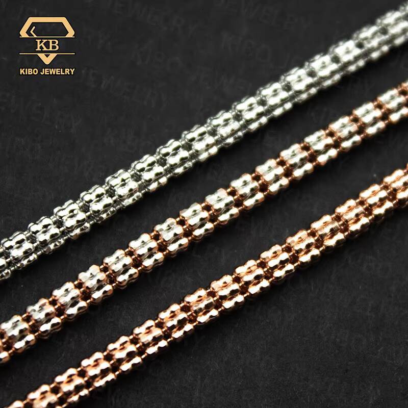 Iced Out Hot Selling S925 Moon Iced Chain Jewelry Tennis Chains 925 Sterling Silver With Gold Plated 925 Silver Moon Ice Chains