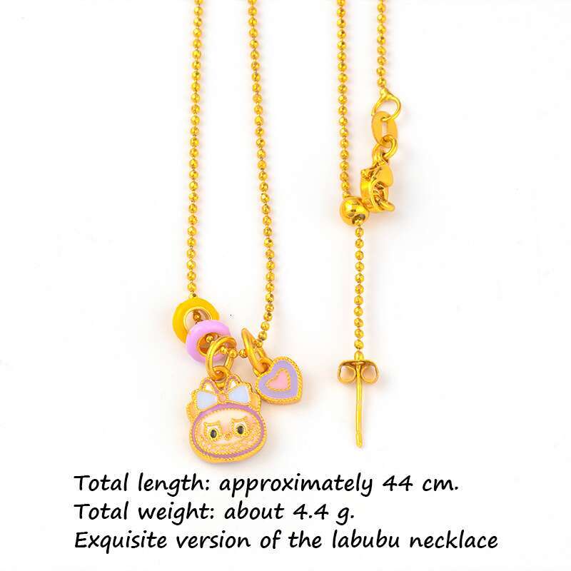 Fashion Trend Fresh Style Running Ring Heart Necklace High Color Retention Sand Gold Jewelry Bead Chain Versatile