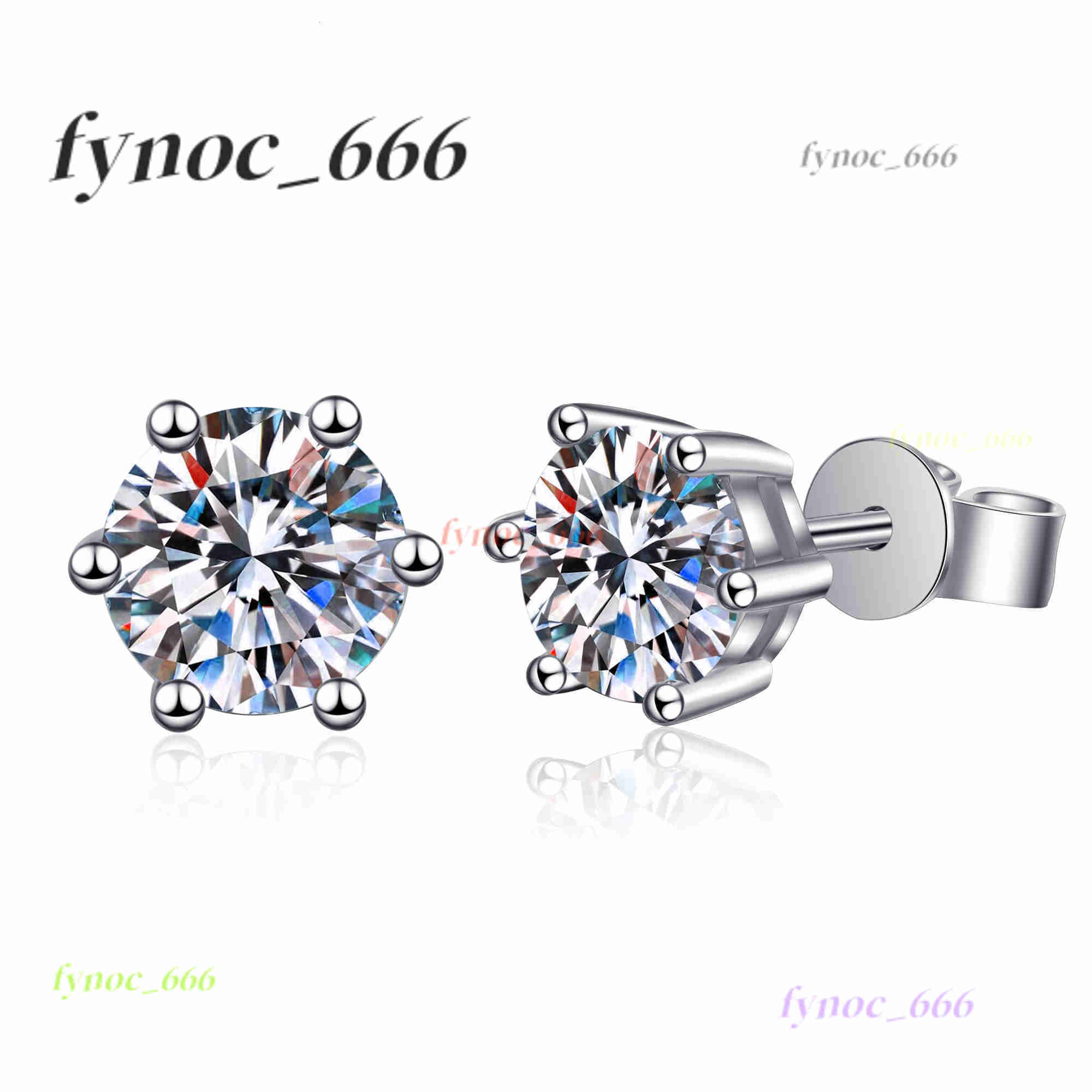 Wholesale Luxury Fine 925 Sterling Silver Jewelry Classic Stud Earrings Lab Grown Diamonds 1CT6CT Moissanite Earrings for Women