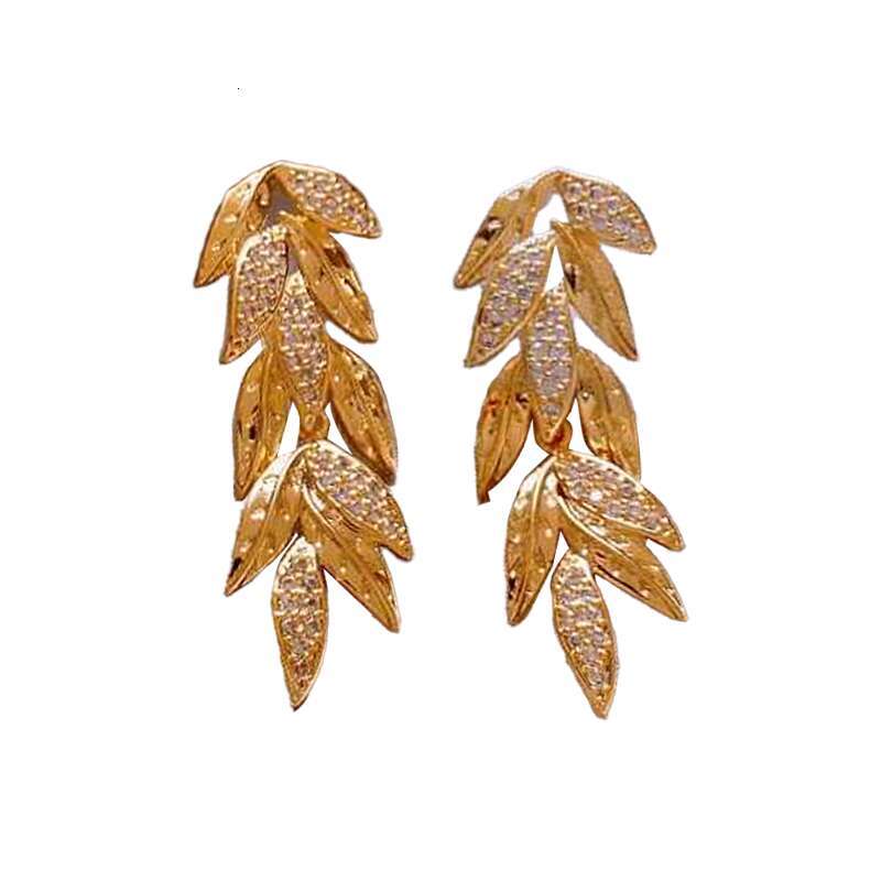 luxury earrings Dangle Earrings Golden Stainless Steel Simple Leaf Women's Drop Punk Vintage Suitable For Parties Gift