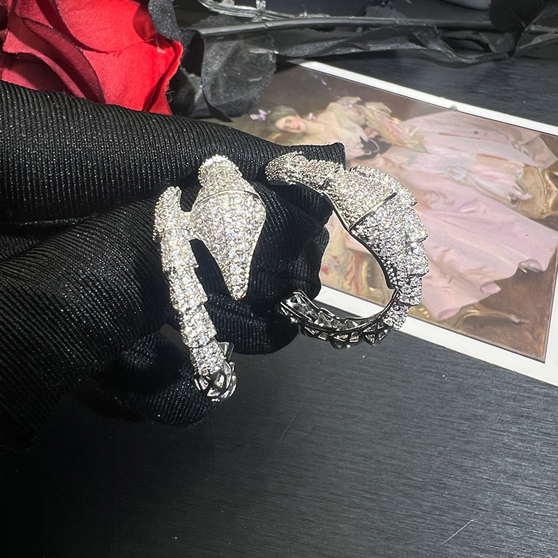 Free shipping designer jewelry Bao Series Spirit Snake Full Diamond Jewelry Set High-end Fashion Ins Hot-selling High-end Snake Necklace Earrings