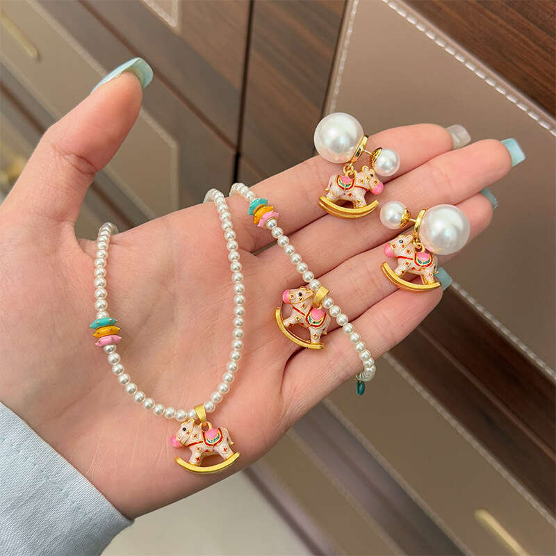 Top grade luxury cherry blossom crystal necklace bangle bracelet earrings jewelry set for women 18k gold necklaces bracelets ear rings gift