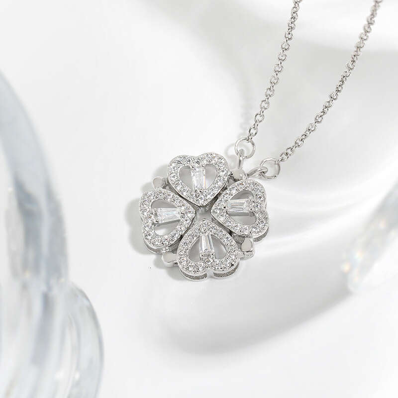 Clover Jewelry Flower classics Necklace Four Leaf Necklaces Gold Silver Rose Plate Agate Diamond Fashion luxury Charm Chain Wedding Gift Party