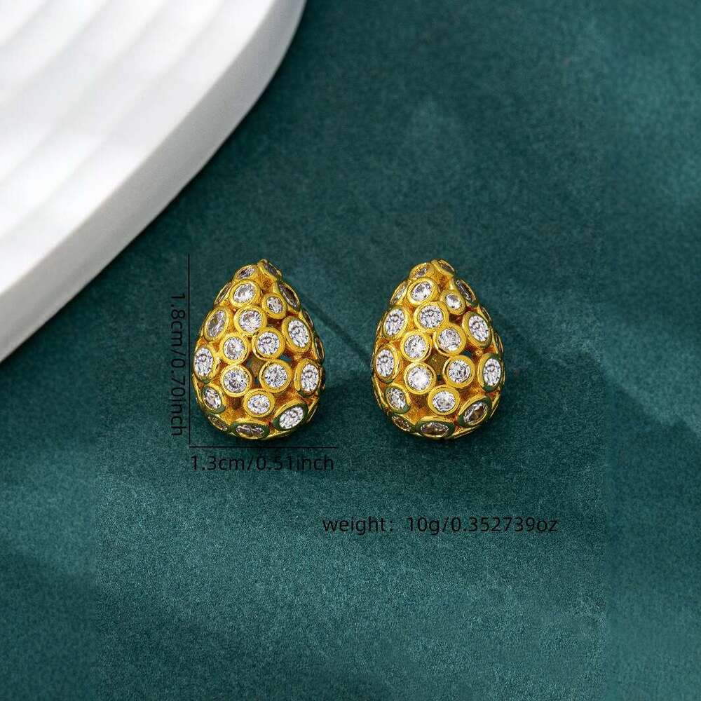 French Vintage Exaggerated Agate Patterned Earrings for Women Niche Light Luxury High-end Banquet Jewelry Accessories