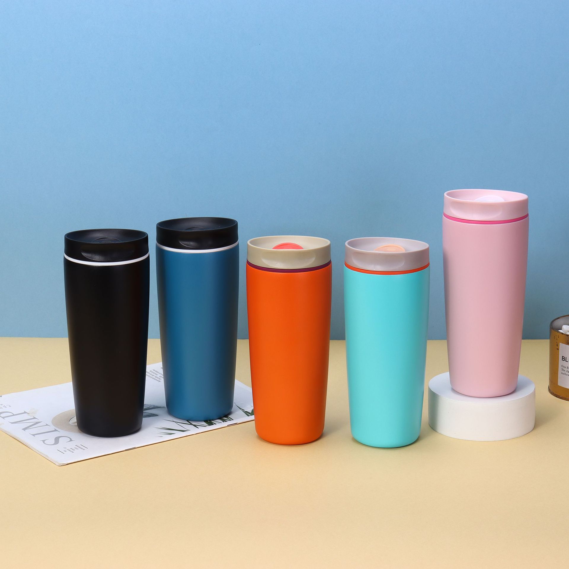 12 Oz 20 Oz owala SmoothSip Slider Insulated Stainless Steel Coffee Tumbler Reusable Iced Hot Coffee Cup Travel Mug BPA Free 12oz 20oz Outdoor Office 