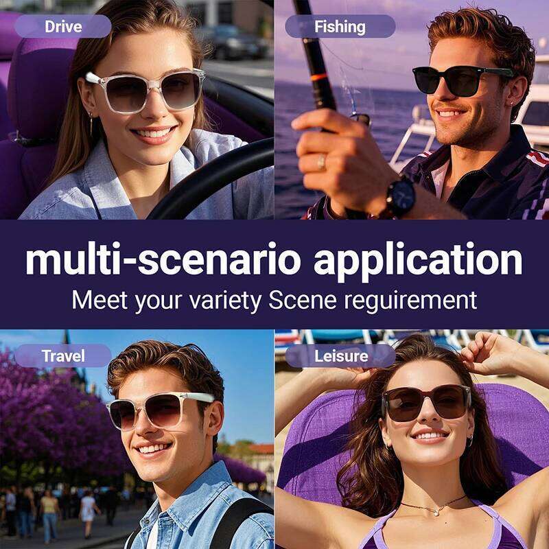 LIGE Fashion Smart Glasses AI Intelligent Real-Time Translation Bluetooth Sunglasses Outdoor Sports Earphone Call Music Eyewear