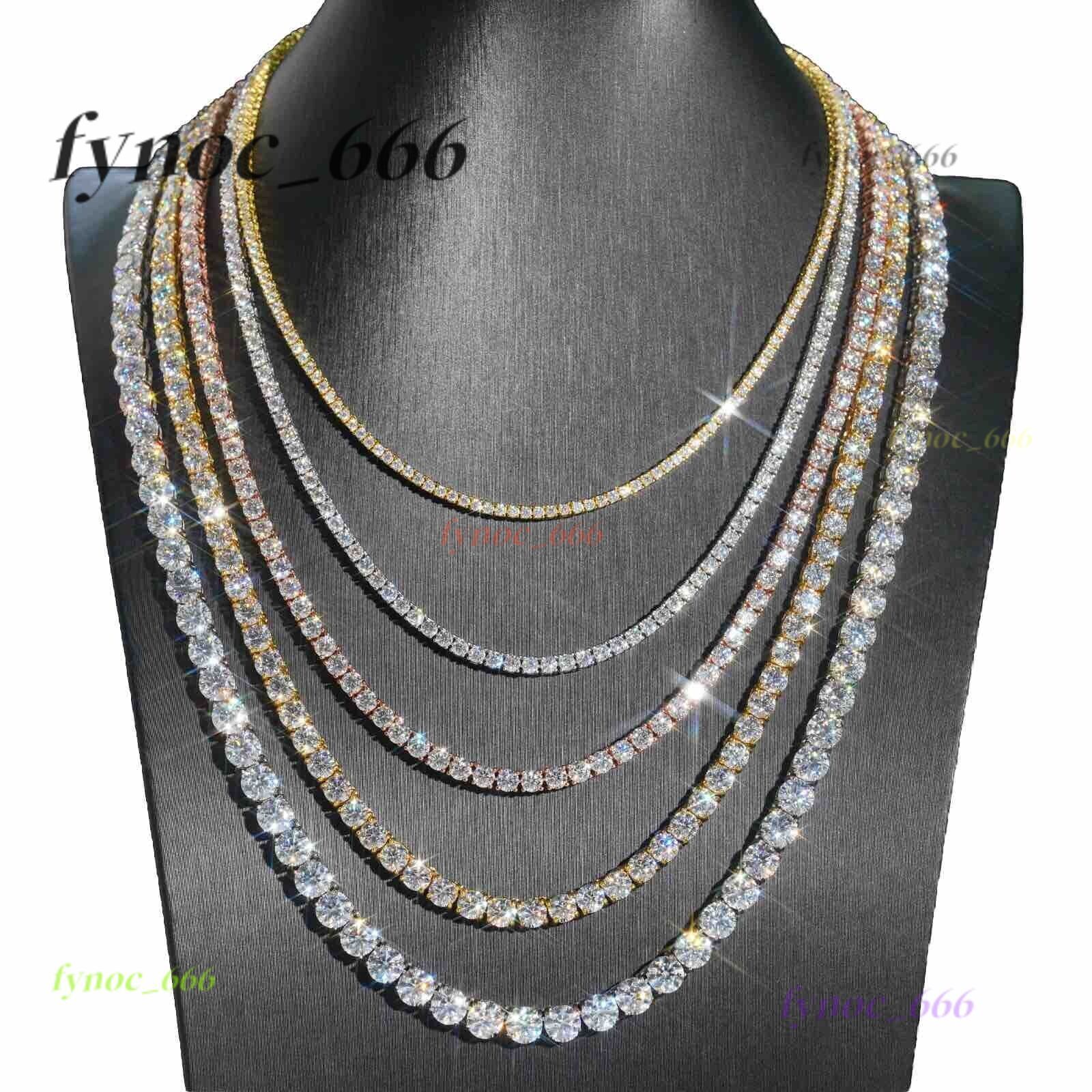 2025 Custom GRA Jewelry 925 Sterling Silver Vvs Tennis Ice Out Lab Grown Diamond Mossanite Moissanite Necklace Chain for Women Men