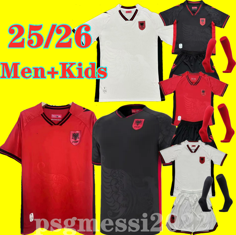 Albania 25 26 Euro Home Away Jerseys Broja Asani Djimsiti Mehmeti K. Bare Hysai Uzuni Hysaj Djimsiti Muci N.bajrami Uniforms Men Football Shirt 2xl