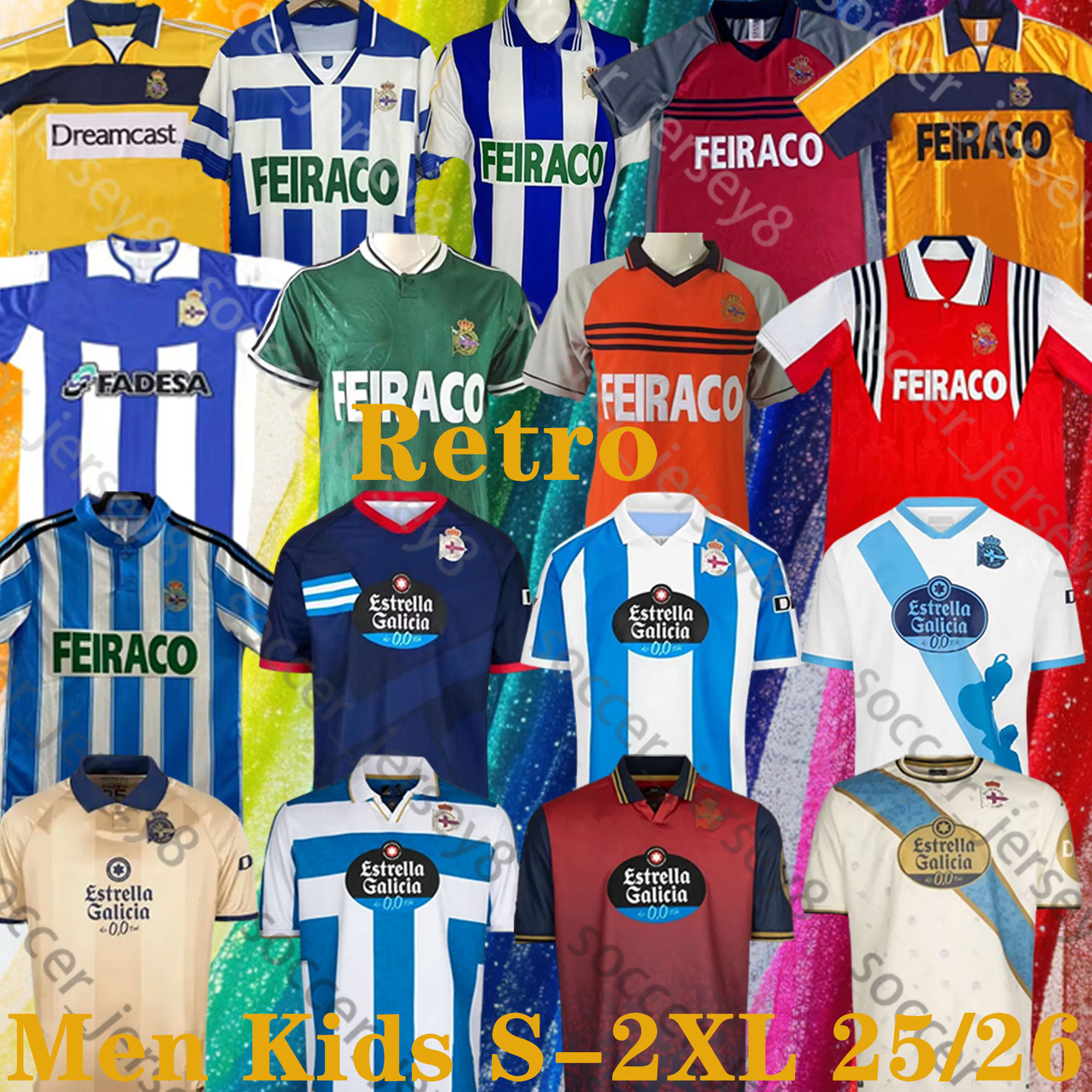 2025 2026 Deportivo La Coruna Soccer Jerseys classic Retro 94 95 97 98 99 00 01 03 04 JATTA MEFFERT SCALONI MAKAAY VALERON DJALMINHA 25 26 HOME Football Shirt Men kids kit