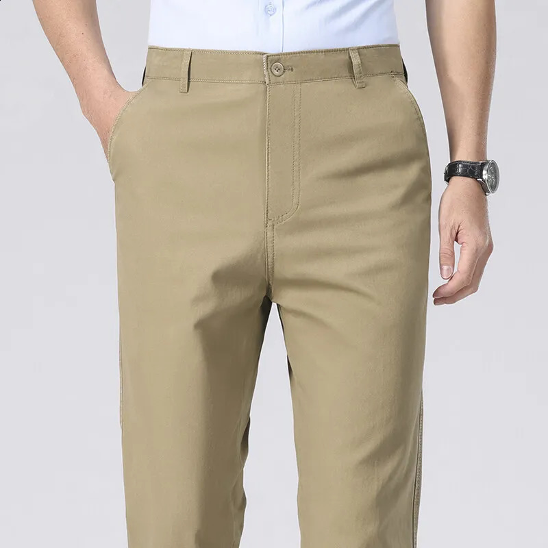 Mens Chino Pants Business Casual Dress Spring Summer Autumn Trousers Lightweight Comfy with Pockets 250823