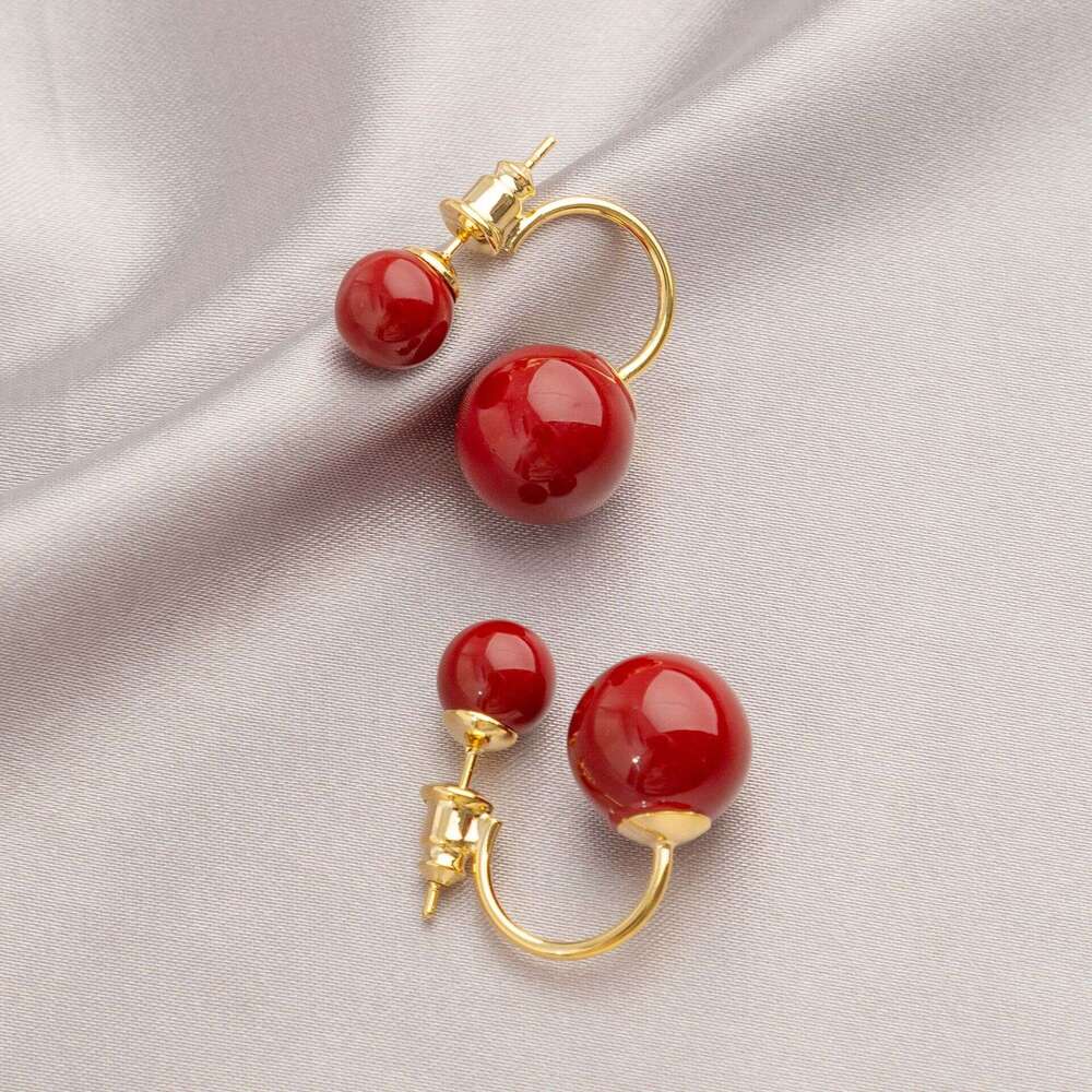 gold plated silver fashion jewelry earrings luxury letter nail geometric famous women's round diamond crystal pearl earrings