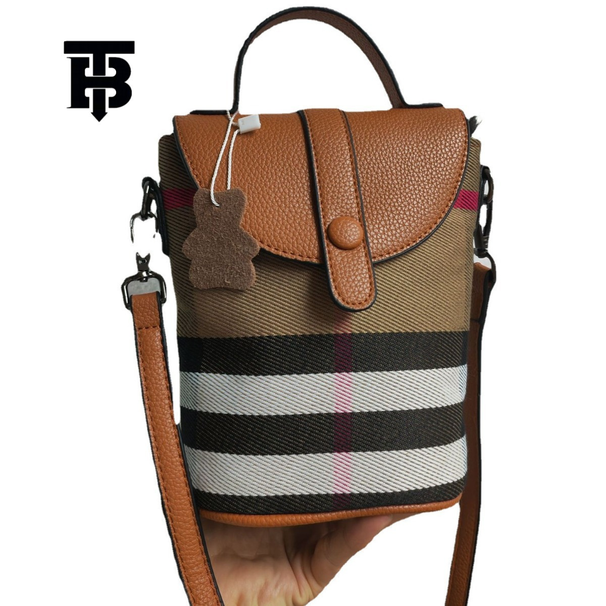 TB BHULAMTE Free Shipping Designer Luxury Women's Shoulder Crossbody Bag Fashion Canvas Checkered Phone Bag Casual Storage Bag Mini Handbag