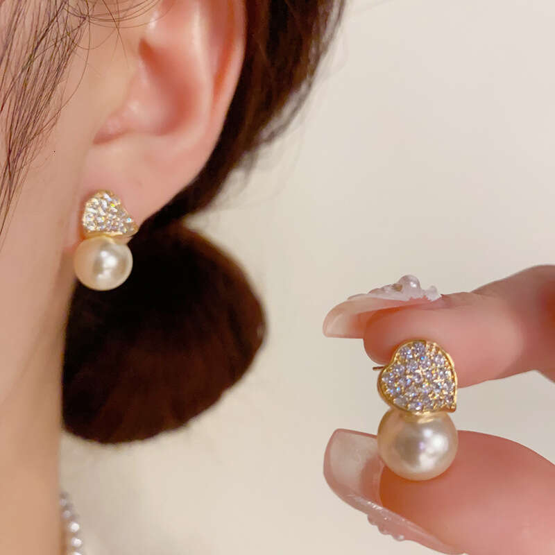 Earrings Gold Brass Copper Stamp Letter Earring Fashion Crystal Rhinestone Pearl Bowknot Womens Elegance Wedding Party Jewelry Accessories