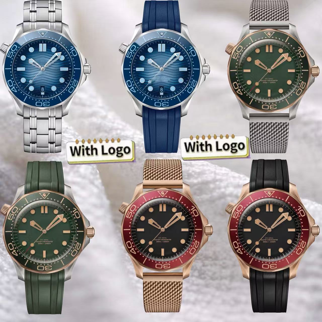 Mens watch Designer watches 300M automatic Wristwatches AAA Stainless steel/Rubber waterproof reloj orologio montre with box sapphire glass