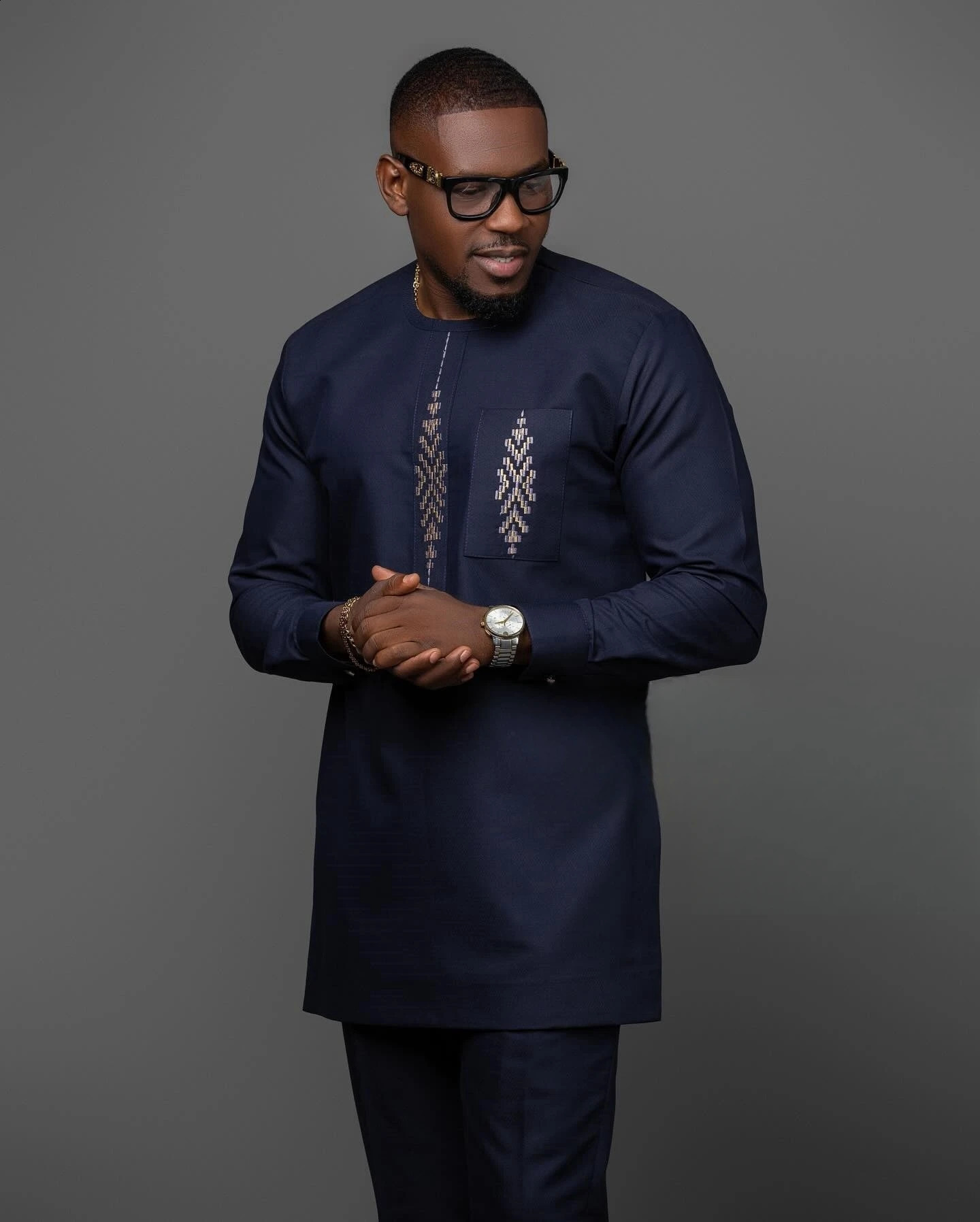 Kaftan Elegant Mens Suit Long Sleeve Ethnic Style Casual EmbroideryTop And Pants 2PCS Sets African Fashion Traditional Outfits 250823