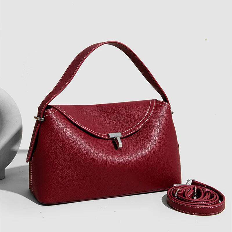 Lychee Pattern Brand Fashion Texture T-lock Flap Shoulder Bag High-grade Leather Design Multifunctional HandbagDesigner's bag