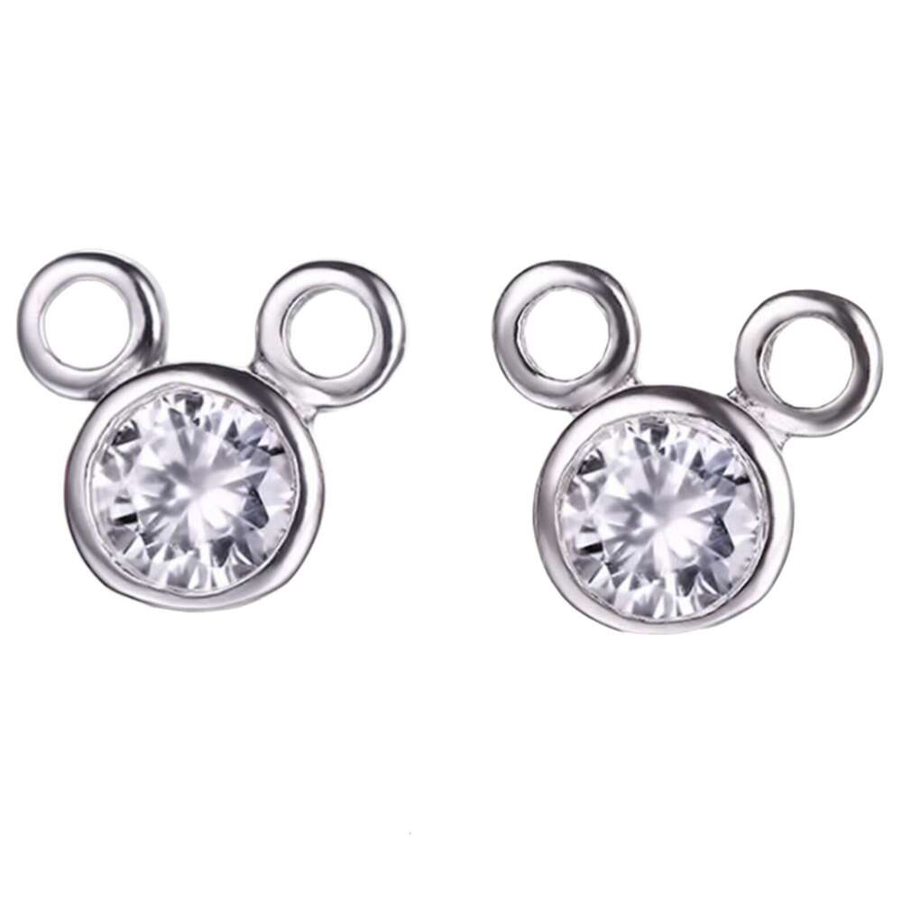 New Style Cartoon Cute Little Mouse Zircon Decor Stud Earrings Womens Trendy Earrings Jewelry