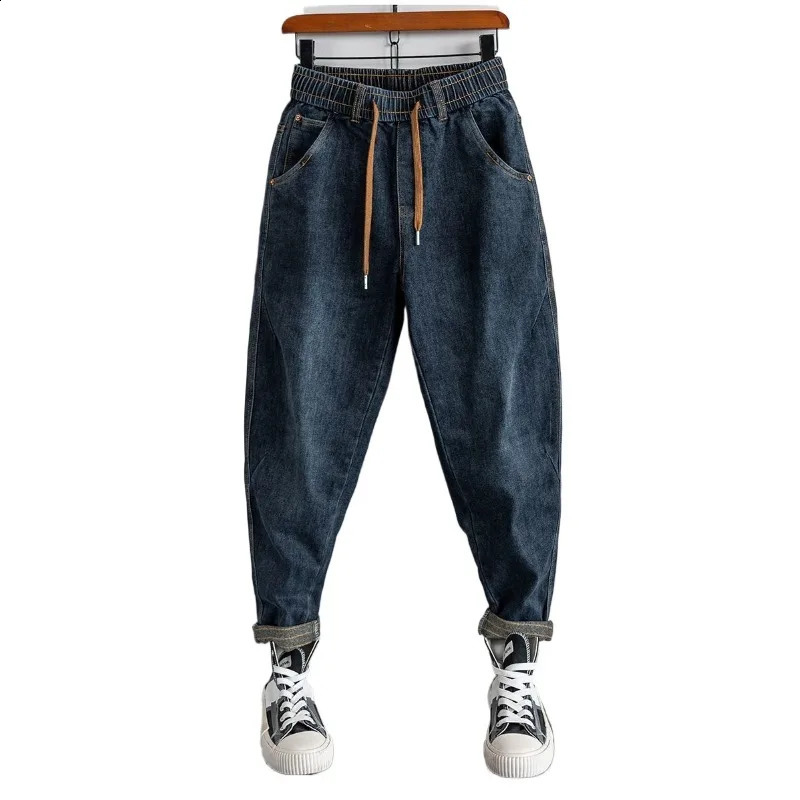 Spring Autumn Korean Clothes Man Mens Jeans Loose Elastic Casual Feet Harem Cargo Tapered Pants Trousers for 250823