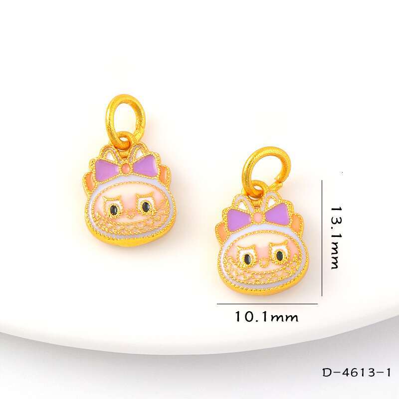 luxury jewelry Necklace High Color Retention Sand Gold Jewelry Ancient Blue Enamel Lucky Bowknot Pendant