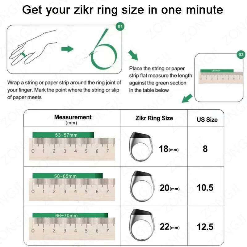 2026 Iqibla Smart Zikr Ring Praise Tasbih Tally Electronic Digital Counter For Muslims Prayer Time Vibration Reminder Waterproof