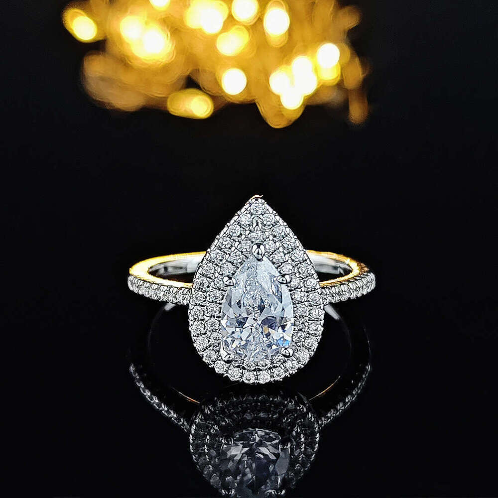 S925 silver luxury retro vintage band rings jewelry classic love heart designer ring for women 18k rose gold round stone shine crystal zircon diamond