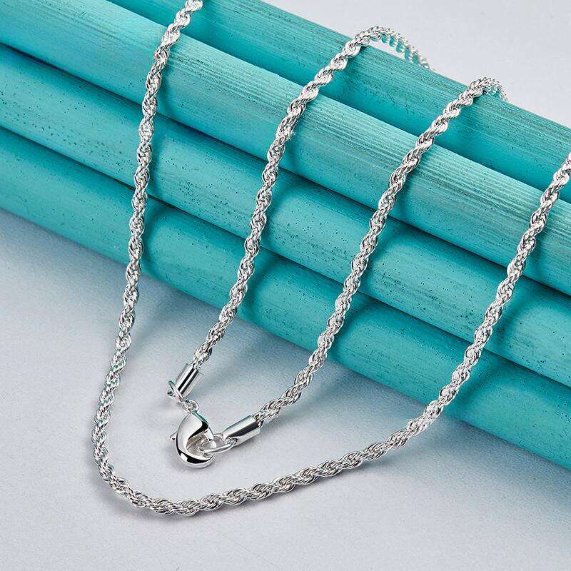 Twisted rope necklace Chokers Hip Hop High Polished Gold Color Stainless Steel Curb Cuban Link Chain Necklace Gift For Men Jewelry