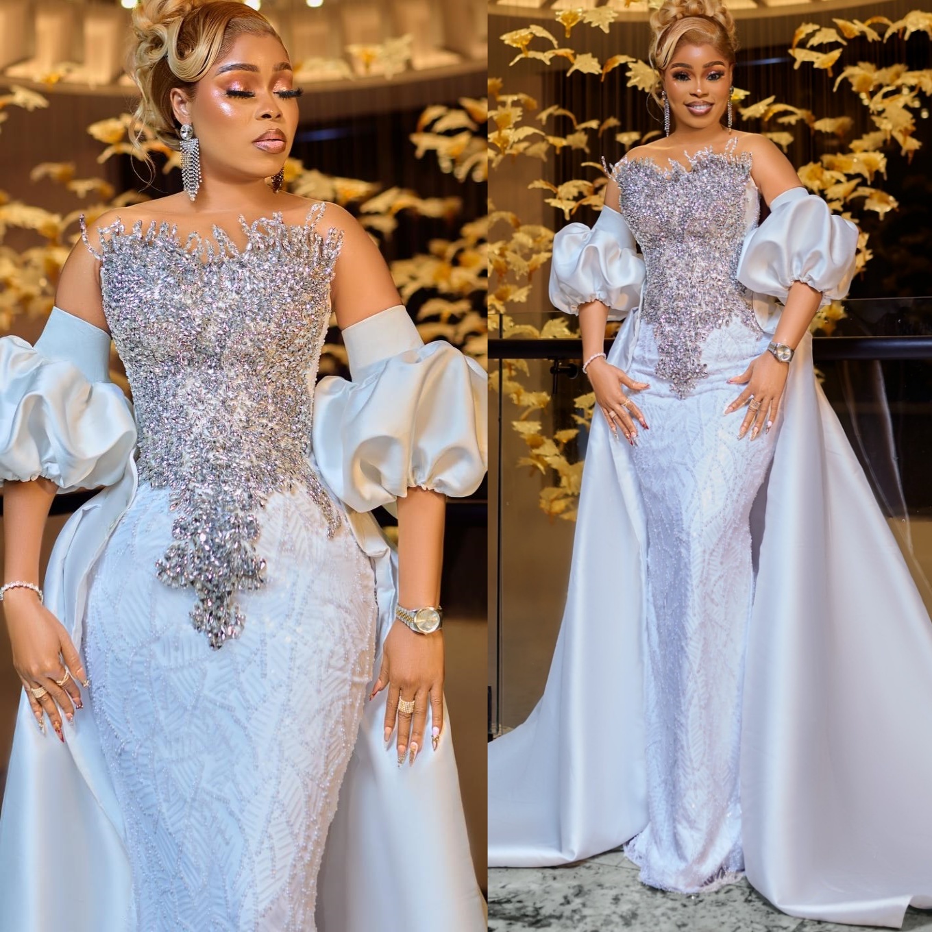 Mermaid Ivory Prom Dresses 2025 Crystals Lace Satin Detachable Train Evening Formal Party Second Birthday Engagement Gowns Plus Size Dress For Special