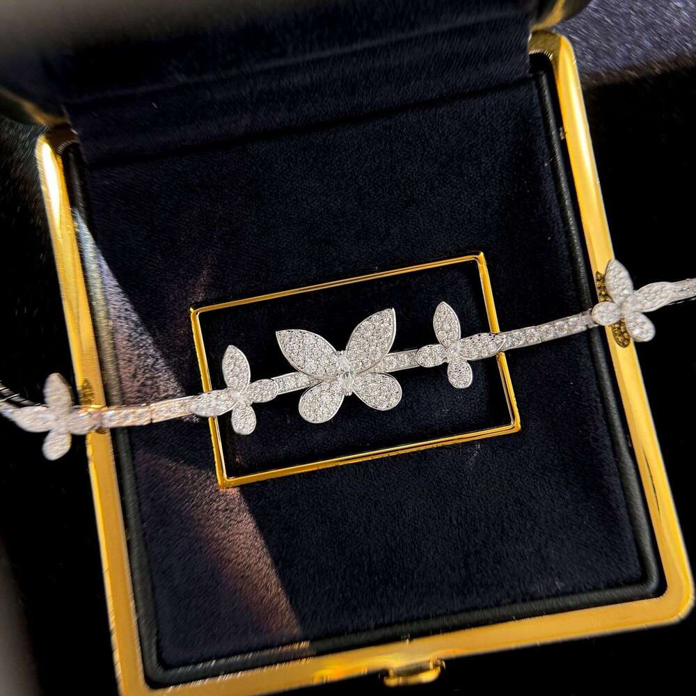 wedding Bracelets Luxury Jewelry 18K White Rose Gold Fill Pave White Sapphire CZ Diamond Party Gemstones Women Open Adjustable Bangle