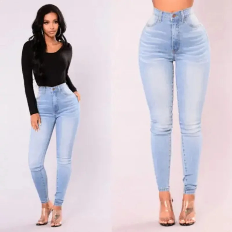 Sexy Jeans Women Denim Skinny Pants High Waist Stretch Lady Push Up Leggings Slim Pockets Button Pencil Z260313