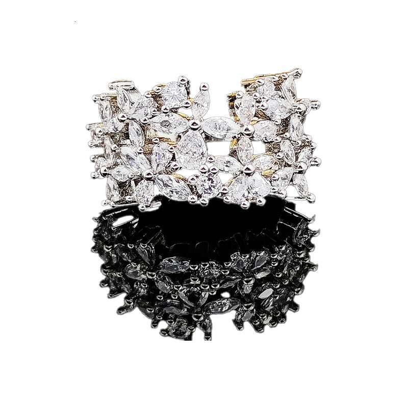 luxury ring Leaf Shaped Irregular Ring Party Accessories Gifts Cluster Rings Color Woman Simple temperament Concave Wave