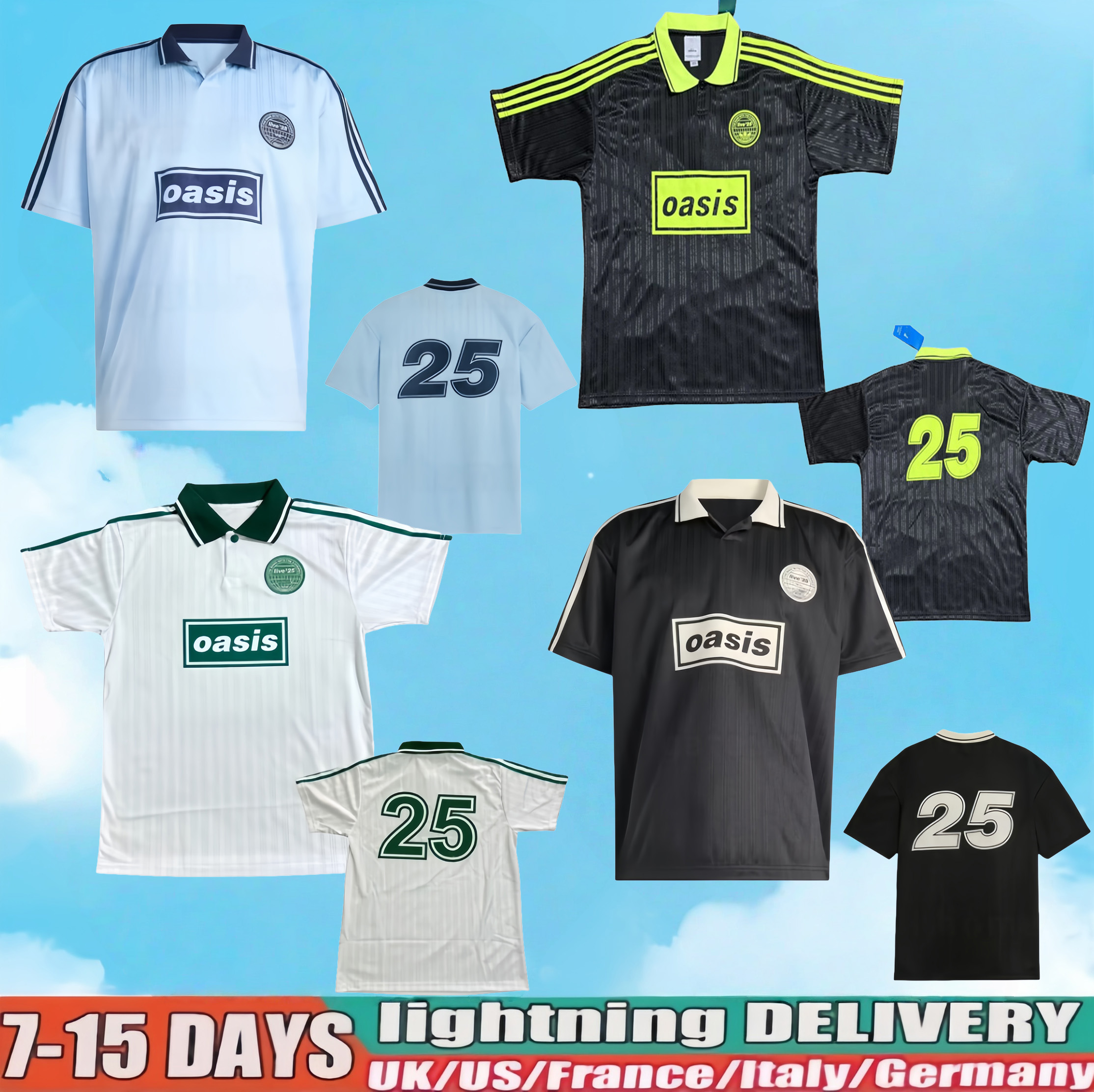 25 26 Oasis jersey Season 135th Anniversary Football Jersey Shirts Kit 2025 26 Fontaines Dc BLACK GUINNESS TOUR JACQUARD Ireland Jersey Oasiss Live Oasis Tour