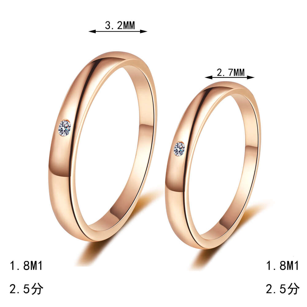 Simple and unadorned couple rings Woman's Gold Thin ring love Full diamonds ring Top quality v-gold 18k gold plated rings Classic Premium girl gi