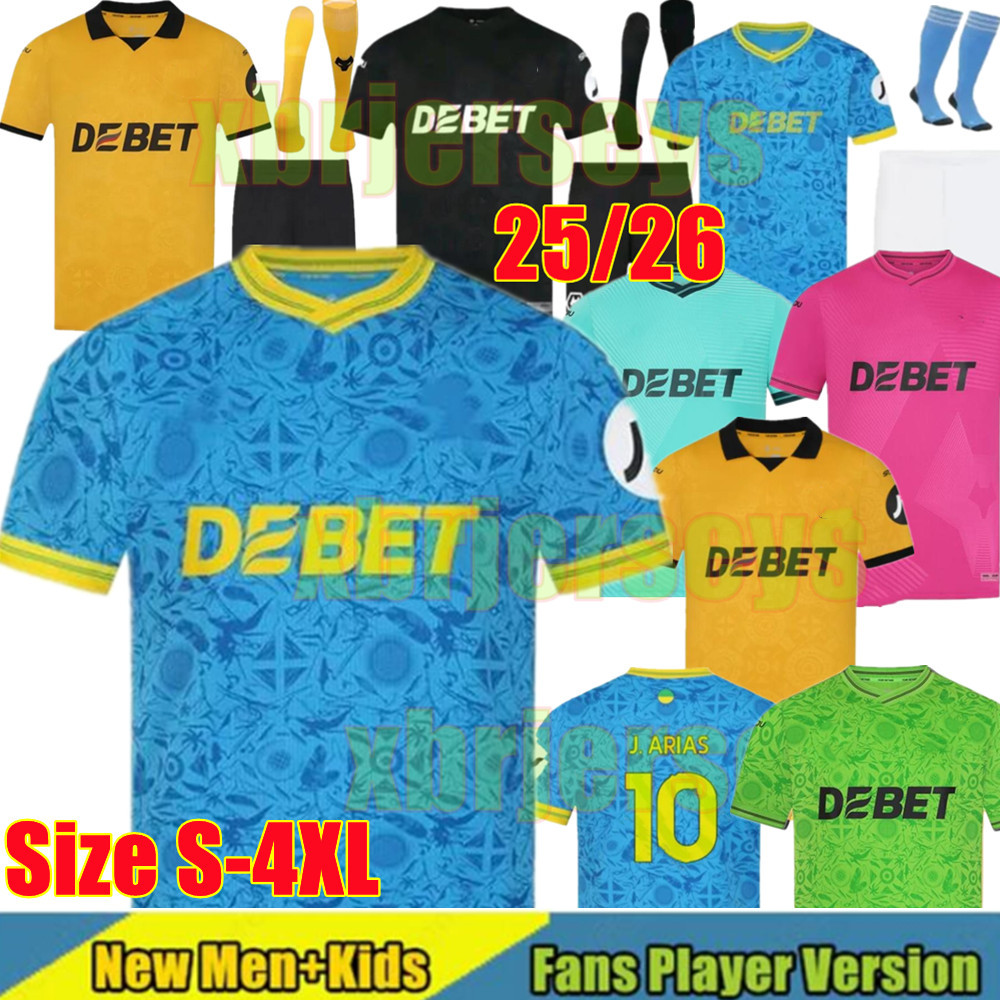 25 26 Wolves Soccer Jerseys J.ARIAS HEE CHAN GOMES MATHEUS DOHERTY PODENCE AIT NOURI J.LARSEN STERLING STRAND SARABIA LARSEN 2025 2026 th Football Shirt man kids